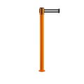 Montour Line Stanchion Belt Barrier Fixed Base Orange Post 9ft.Black/Wh HL Belt MSX630F-OR-BWH-90